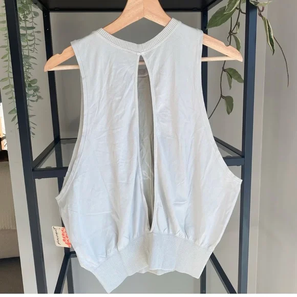 FREE PEOPLE MOVEMENT CUTOUT TANK TOP IN LIGHT GREEN - Picture 2 of 6